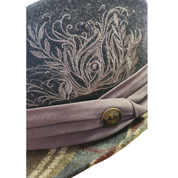 Goorin Bros. Fedora Gray Wool Blend Embroidered Plaid Hat - Picture 6 of 8